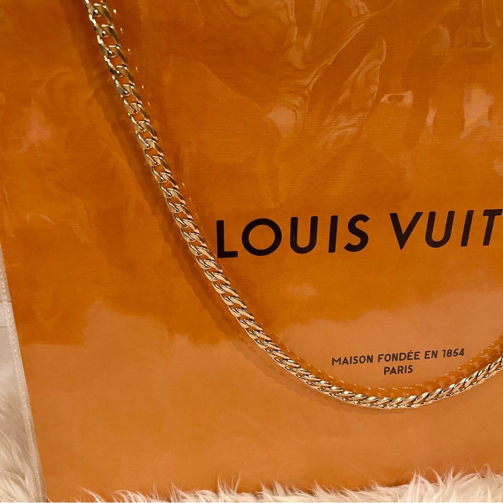 Louis Vuitton Large Shopping Tote Bag Crossbody PVC TPU Cover Orange Black - Picture 9 of 10